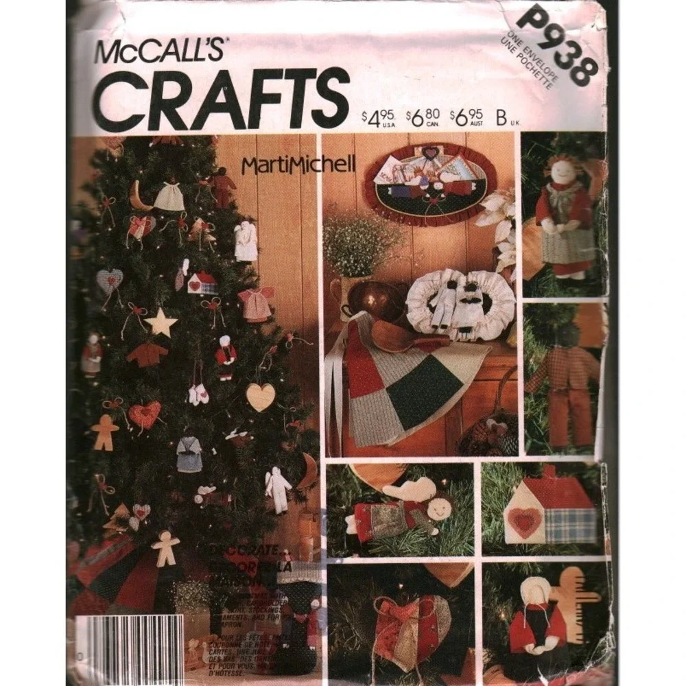 McCalls P938 Folk Christmas Package Sewing Pattern Marti Michell Ornaments 1986